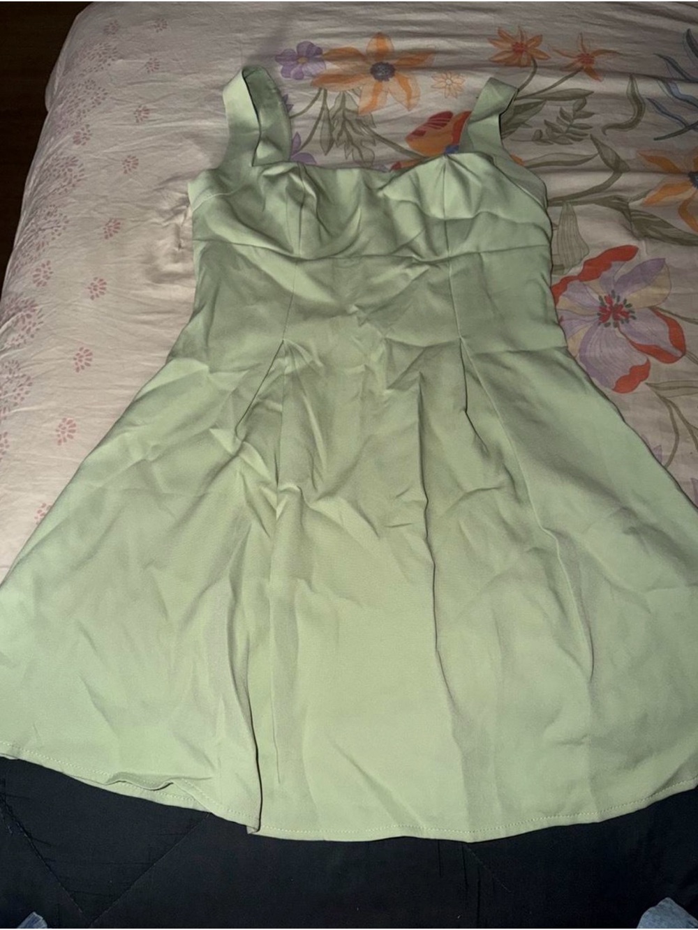 SHEIN Light Mint Green Fit-and-Flare Mini Dress